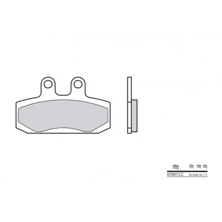 Plaquettes de frein Scooter carbone céramique BREMBO 07007CC Certifié