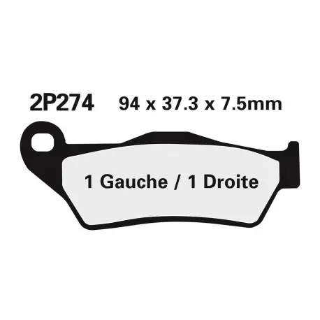 Plaquettes de frein Off-Road semi-métalliqueNISSIN 2P-274GS Offre Limitée