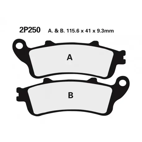 Plaquettes de frein route semi-métallique NISSIN 2P-250NS Nouveauté