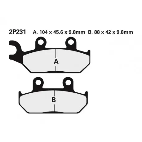 Plaquettes de frein NISSIN route semi-métallique 2P-231NS Super Prix
