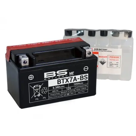 Batterie moto Tecnium 12 volts sans entretien YTX7A-BS Commande En Gros