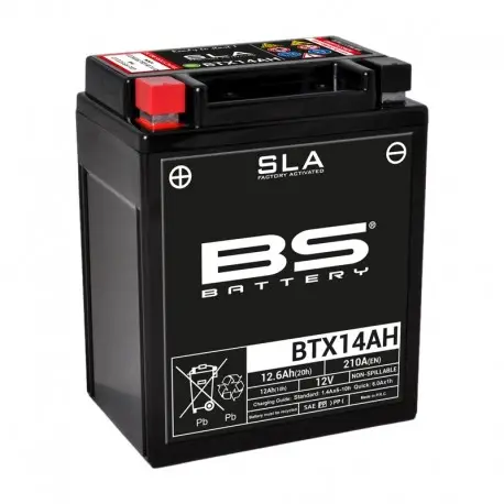 Offre Spéciale Batterie moto BS BATTERY SLA sans entretien activée usine YTX14AH BTX14AH