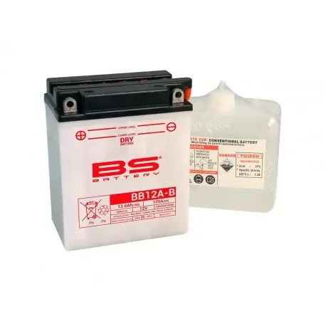 Batterie moto BS BATTERY Haute-performance 12 Volts YB12A-B BB12A-B Produit De Marque
