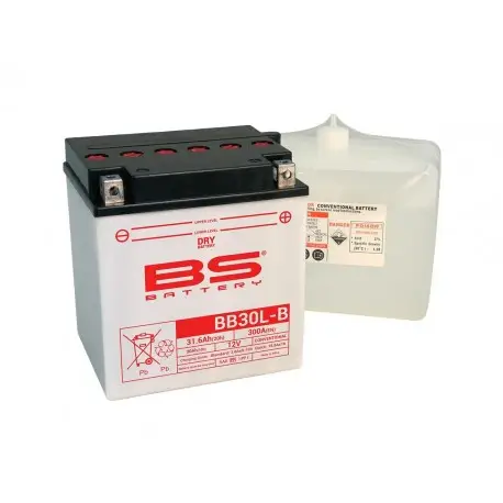 Authentique Batterie moto BS BATTERY Haute-performance 12 Volts YB30L-B BB30L-B