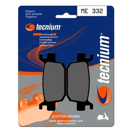 Plaquettes de frein Scooter organique TECNIUM ME332 Paiement Sécurisé