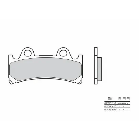 Plaquettes de frein moto BREMBO 07YA32SA métal fritté Commander Maintenant