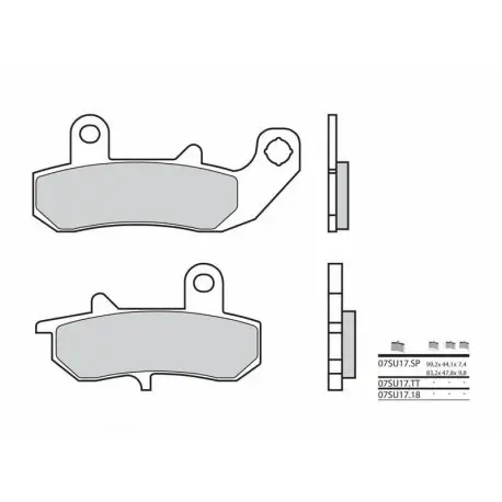 Réduction Plaquettes de frein BREMBO route métal fritté 07SU17SP