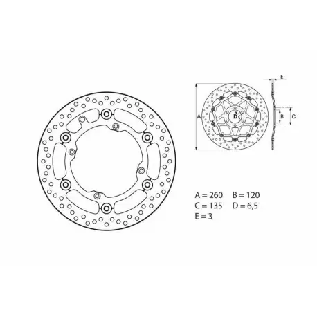 Petit Prix Disque de frein flottant moto brembo 78B40814
