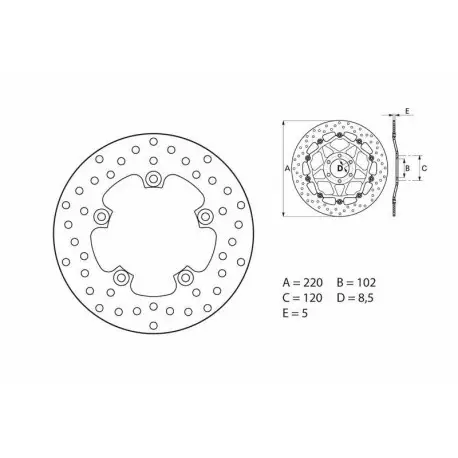 Expédition Rapide Disque de frein BREMBO ORO 68B407G6 ROND FIXE