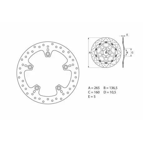 Disque de frein BREMBO ORO 68B407C0 ROND FIXE Offre Limitée