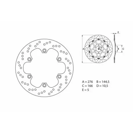 Usine Directe Disque de frein BREMBO Oro rond fixe 68B407E9