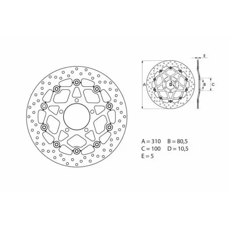 Disque de frein BREMBO Oro flottant 78B40861 Affaire À Saisir