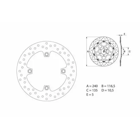 Disque de frein arriere BREMBO Oro 68B40783 Jusqu’à Épuisement Des Stocks