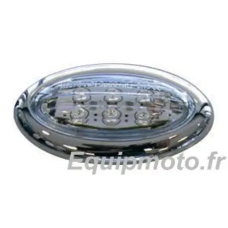 Clignotants Oval à Led blanc à bord argent ou noir Livraison Express