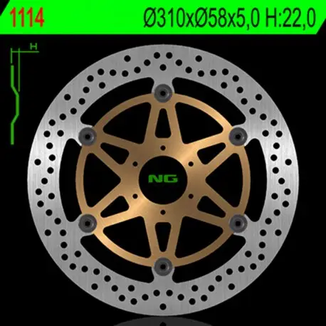 Prix Bas Disque de frein NG 1114 Rond Semi-Flottant
