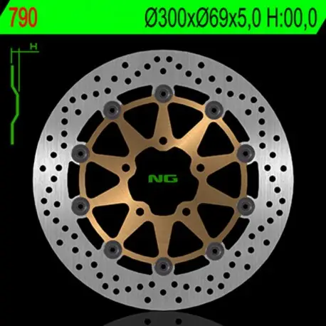 Disque de frein NG BRAKES flottant 790 Satisfait Ou Remboursé