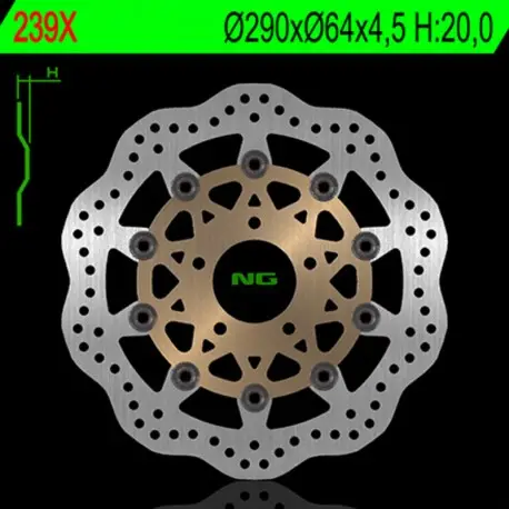 Marque Disque de frein WAVE NG 239X Wave flottant