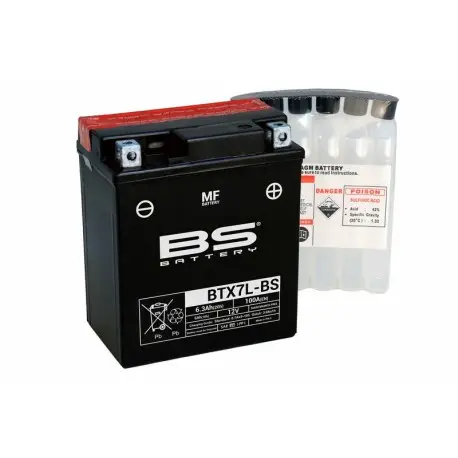 Batterie moto BS BATTERY Haute-performance 12 Volts Sans entretien YTX7L-BS BTX7L Offre Exclusive