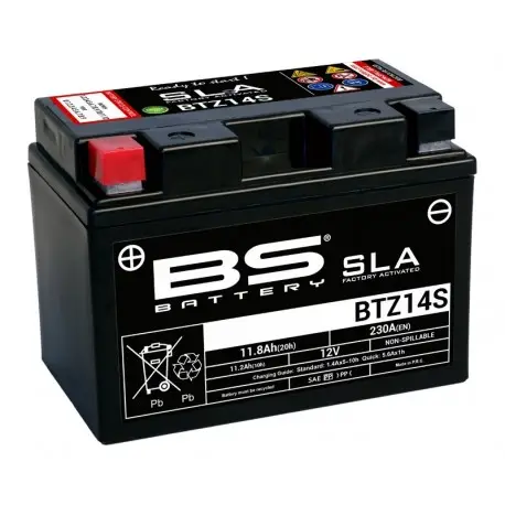 Produit De Marque Batterie BS BATTERY SLA sans entretien activé usine YTZ14-S BTZ14S