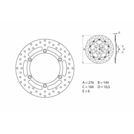 Commander Maintenant Disque de frein BREMBO Oro rond fixe