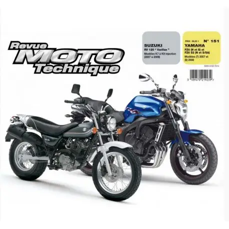 Expédié Aujourd’hui REVUE MOTO TECHNIQUE YAMAHA FZ6 N/S 2007-2008 et SUZUKI RV125 VAN VAN 2007-2009