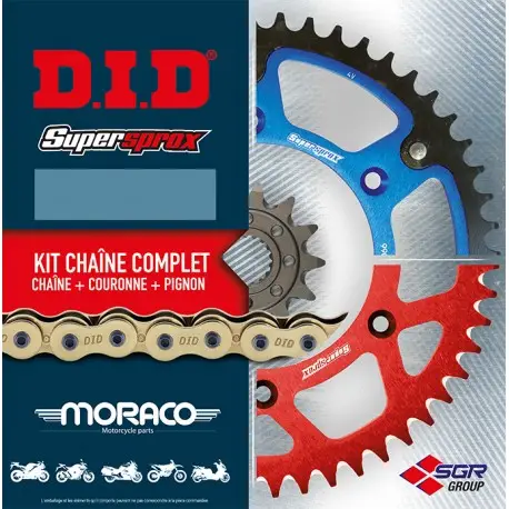 Kit Chaine moto DID Bi-mat rouge YAMAHA 450 WRF FANTIC 450 XEF Authentique