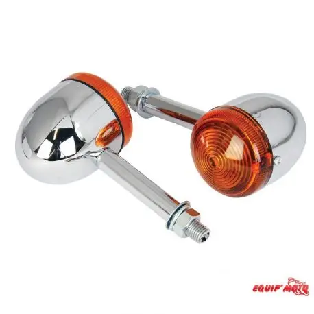 Réduction CLIGNOTANT BULLET LONGUE TIGE CHROME
