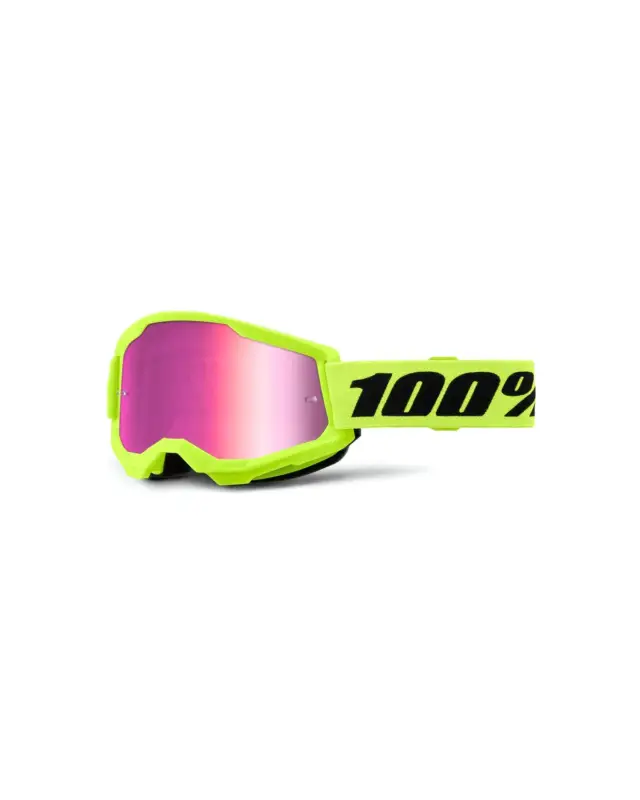 Masque Moto Cross100%Strata 2 jaune fluo Expédié Aujourd’hui