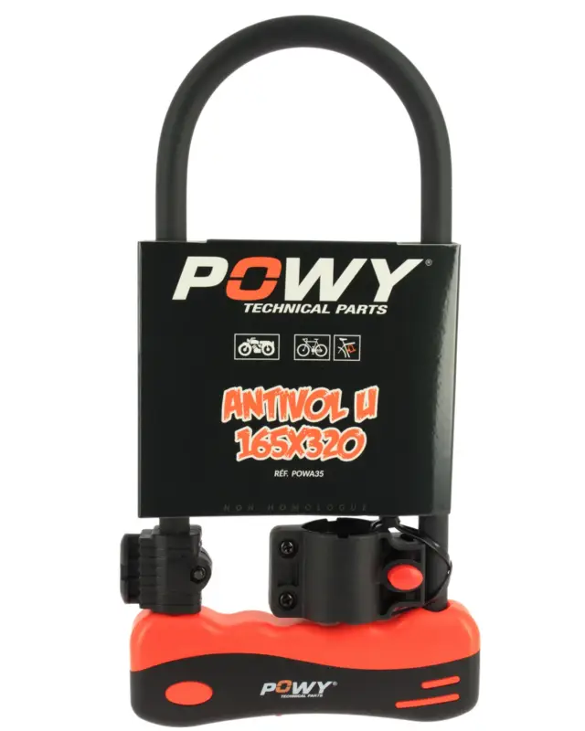 Usine Directe Antivol en U Motopowy165x320 non homologué