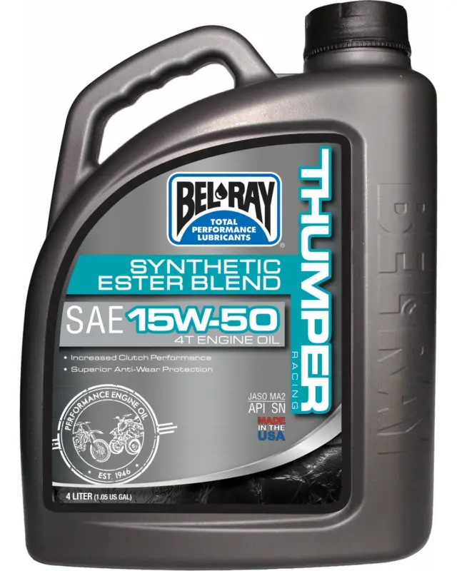 Huile 4 Temps Motobel-ray Thumper semi-synt Ester B. 4T 15w50 4L Quantité Limitée