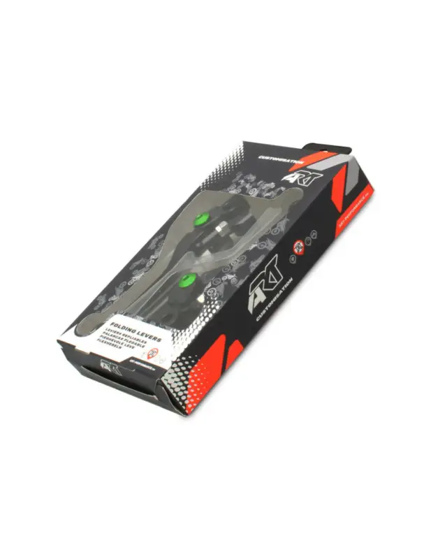 Commander Vite Kit Levier Embrayage et Frein Motoart Leviers repliables ART noir/vis verte par paire