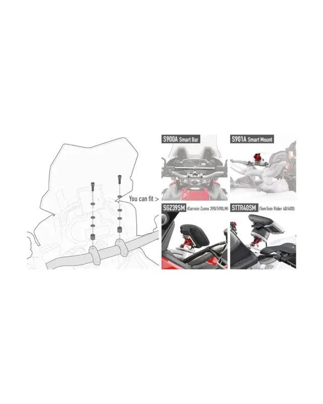 Solde Pièces Détachées Top Case Motogivi Kit de fixation pour S900A Smart Bar