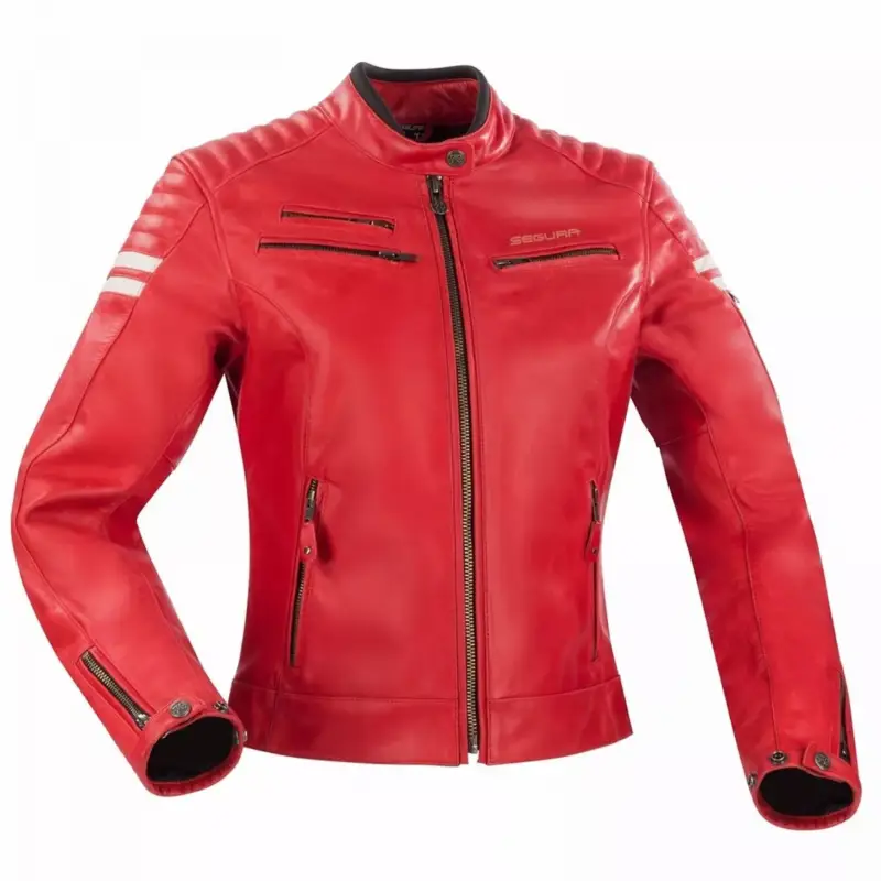 Commande En Gros Blouson moto Femme Segura LADY FUNKY Rouge/Blanc