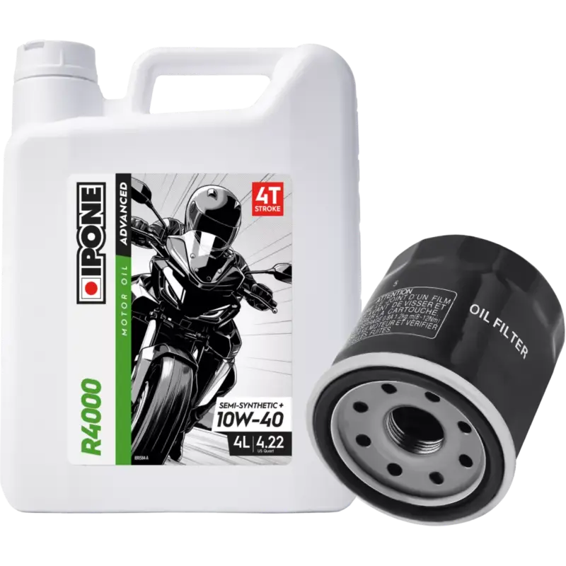 Usine Directe Pack vidange pour Yamaha MT07, XSR 700, Tracer et Ténéré 700 (huile Ipone R4000 10W40 (4l) + filtre offert)