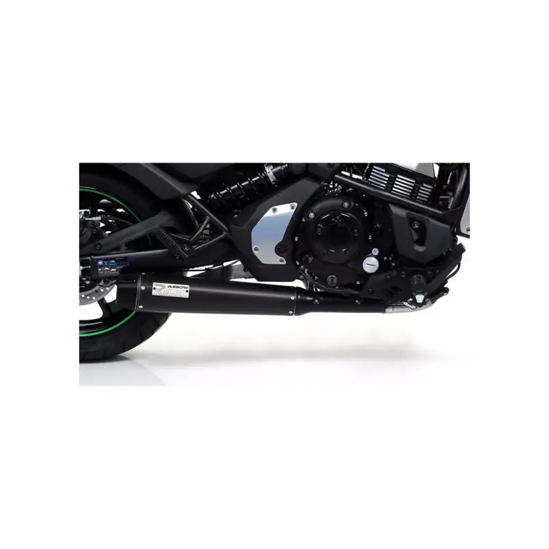 Bon Plan Silencieux REBEL ARROW 74505RB Homologué, Inox Dark (noir) embout Carbone pour Kawasaki Vulcan S 650 2017-2020