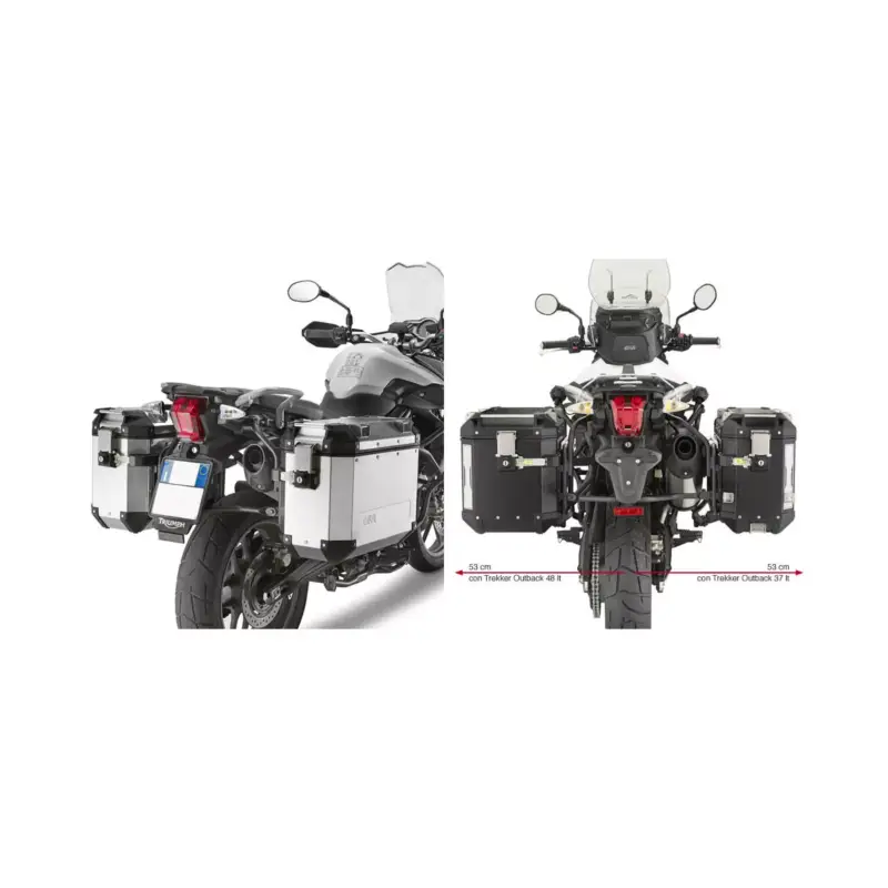 Nouvel Arrivage Supports tubulaires PL6401CAM GIVI pour valises Trekker Outback MONOKEY CAM-SIDE pour Triumph Tiger800 / XC / XR 2011-2016