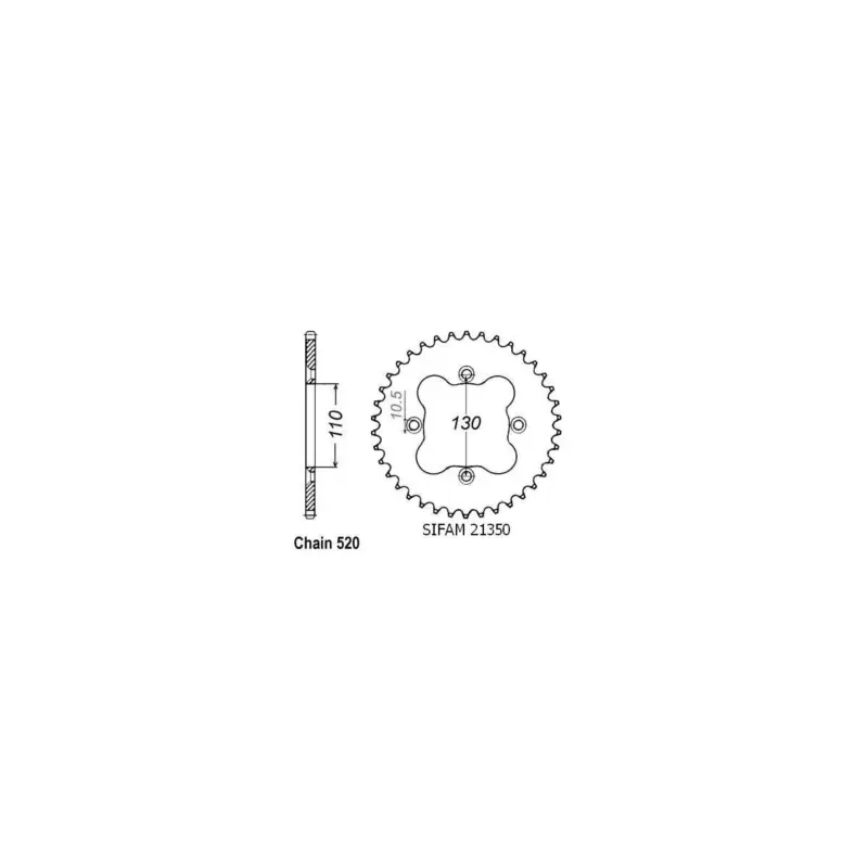 Top Vente Sifam – Couronne Acier 38 Dents – Pas 520 – Similaire JTR1350