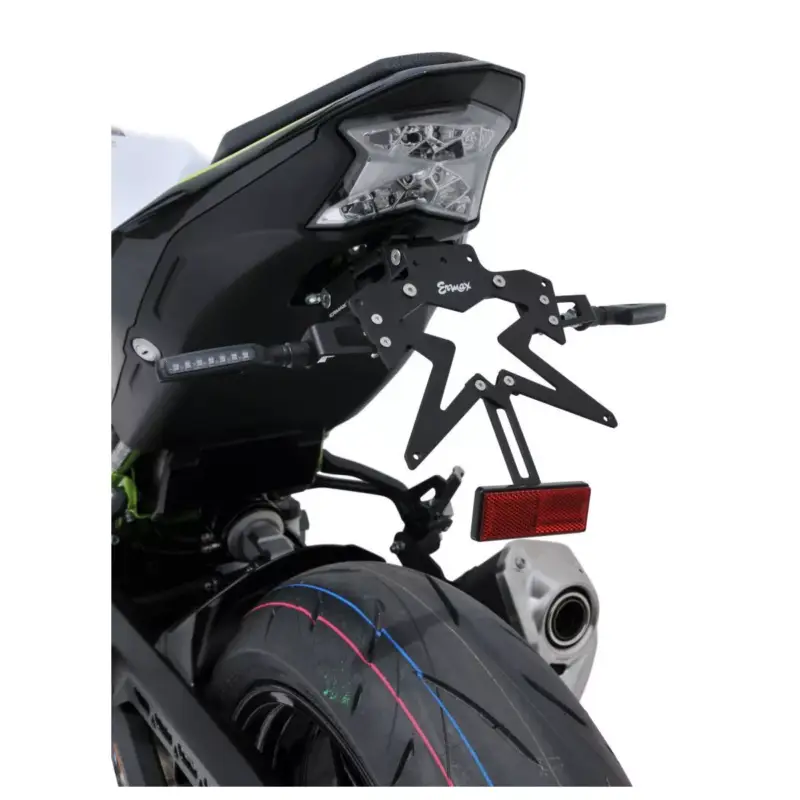 Usine Directe SUP10 Support de plaque Ermax Aluminium noir pour Kawasaki Z900 2020 et +