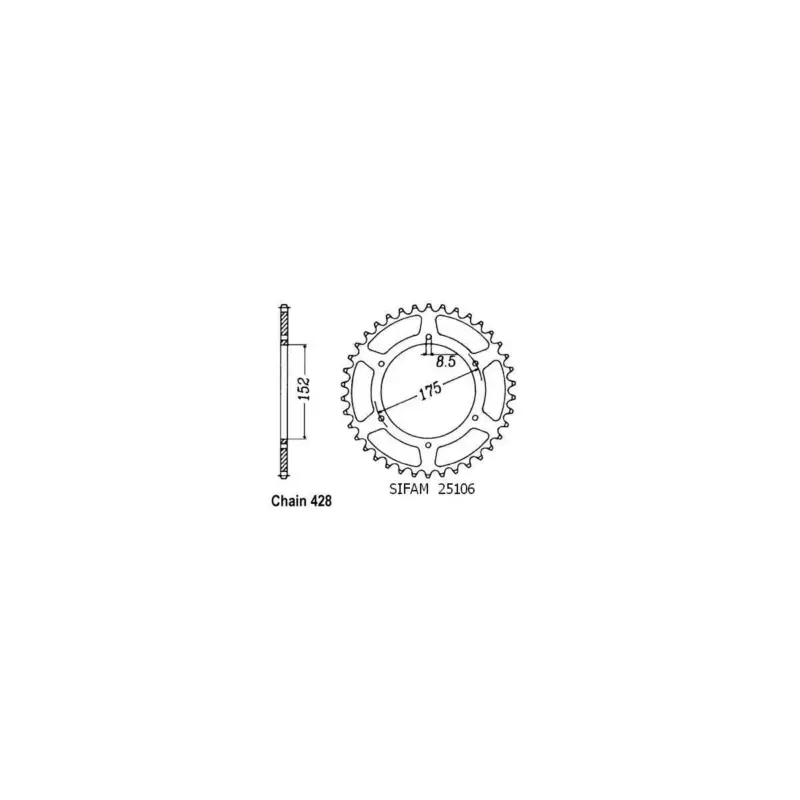 Vente Directe Sifam – Couronne Yamaha Dtr 125 Elec. 1989-1998 – 428 – 58 Dents – Similaire JTR839