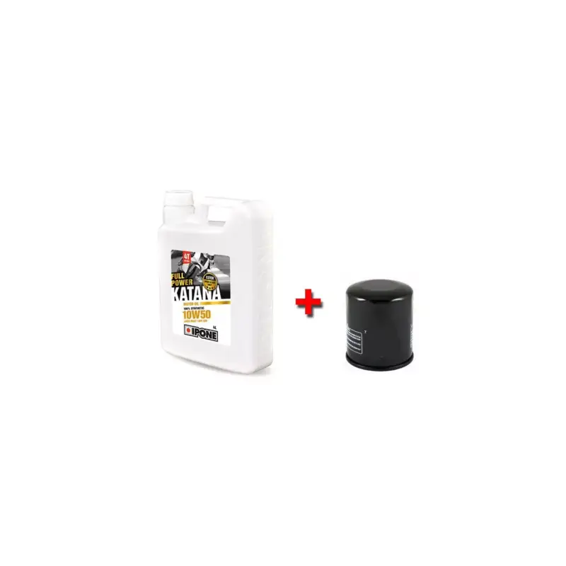 Pack vidange Huile 4T 10W50 IPONE Full Power Katana 100% synthèse (4l) + filtre à huile offert Solde